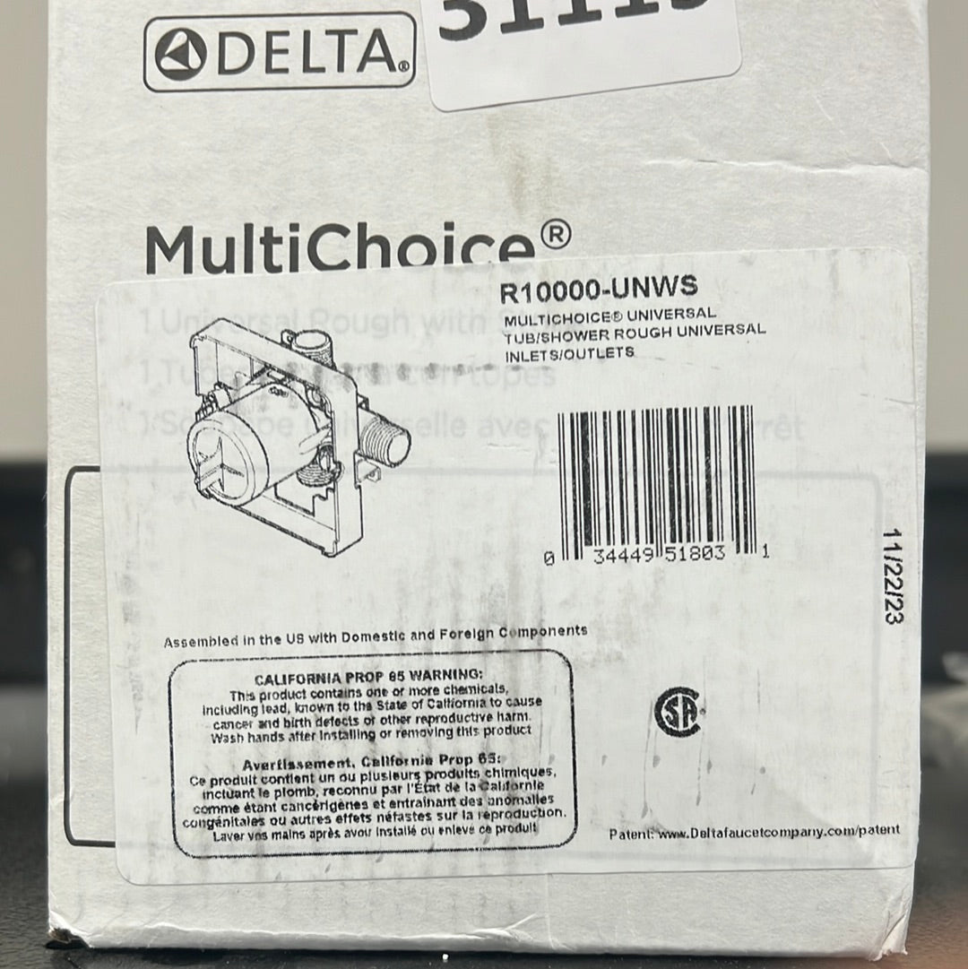 DELTA ROUGH-IN VALVE R10000-UNWS