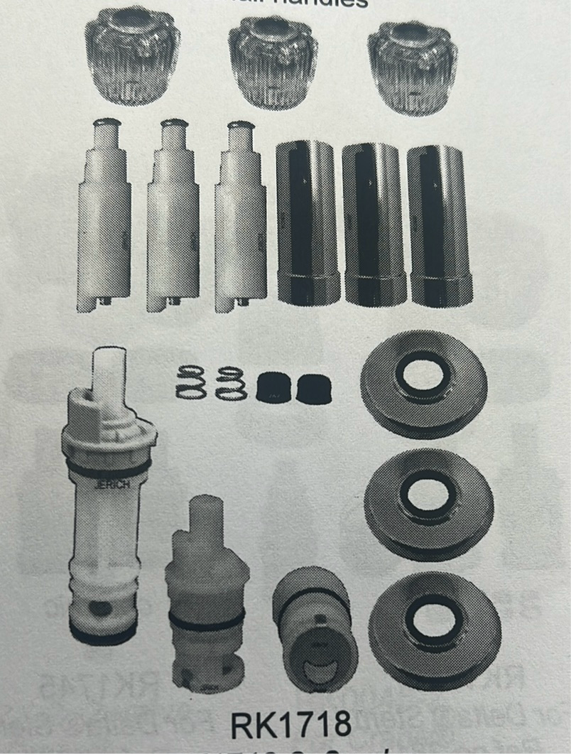 DELTA THREE HANDLE TUB AND SHOWER REBUILD KIT RK1718