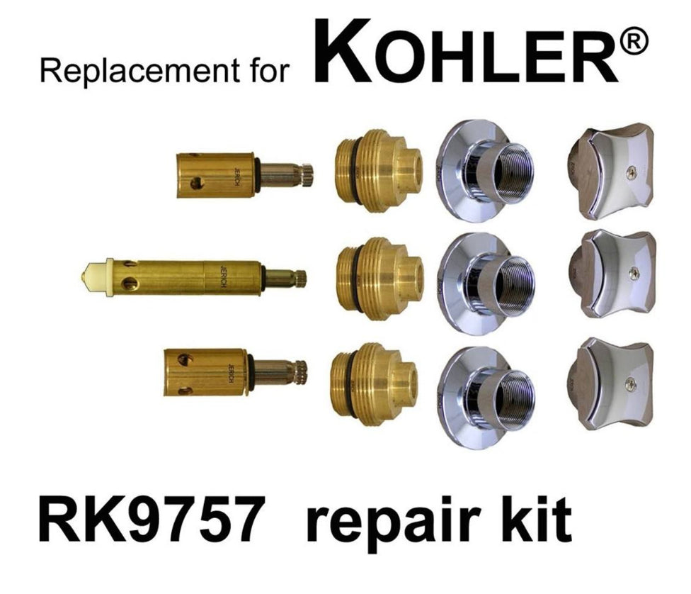 KOHLER VALVET TUB AND SHOWER THREE HANDLE REPAIR KIT RK9757