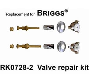 BRIGGS OLD STYLE TWO HANDLE TUB AND SHOWER REBUILD KIT CHROME RK0728-2