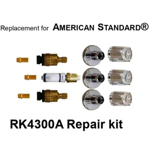 AMERICAN STANDARD THREE HANDLE OLD STYLE CADET TUB AND SHOWER FAUCET REBUILD RK4300A