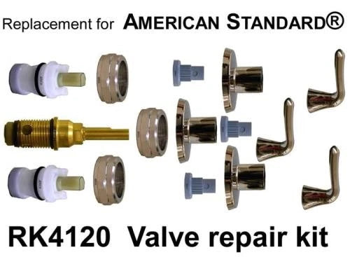 AMERICAN STANDARD COLONY SOFT THREE HANDLE REBUILD KIT LEVER HANDLES CHROME RK4120
