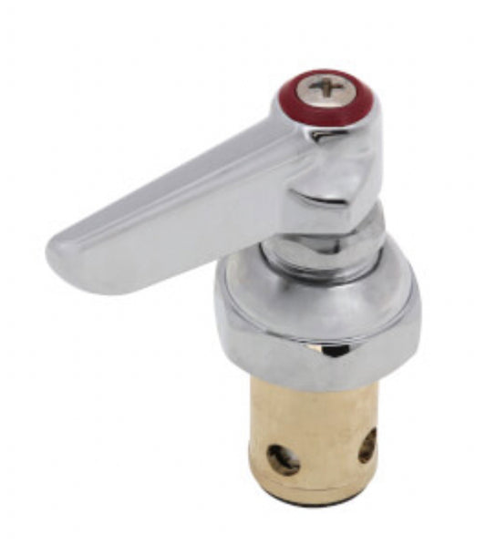 T&S Brass HOT Eterna RTC Spindle Assembly, Red Lever Handle & Screw (18.77 GPM), 002714-40