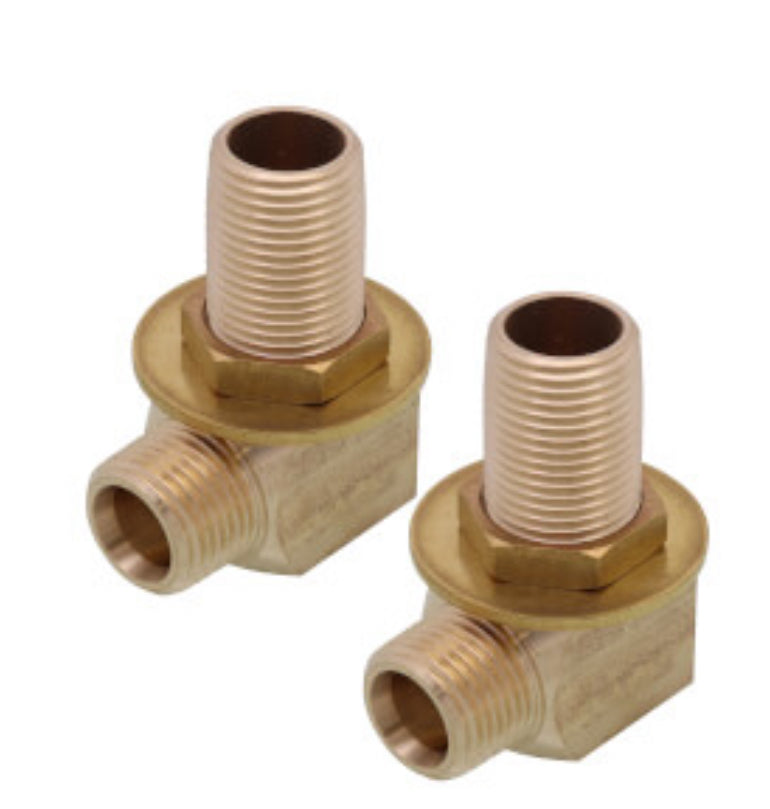 T&S Brass 1/2" NPT Nipple, Lock Nut & Washer Short Elbow Installation Kit (2 per Pack), B-0230-K