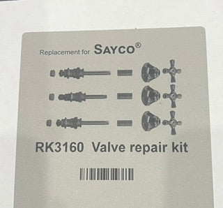 Sayco Old Style Repair Kit Small Bonnet Thread Three Handle Chrome RK3160